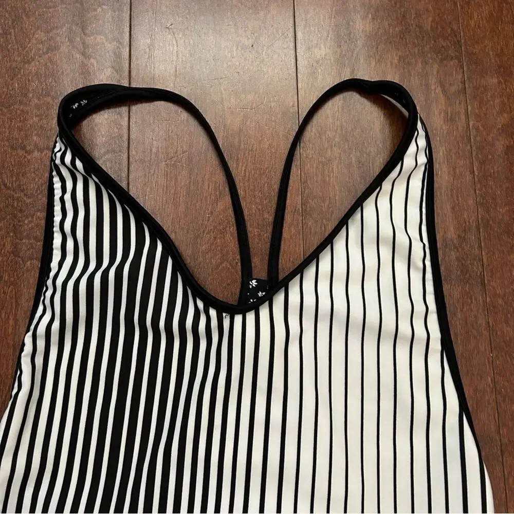 Volcom Reversible Striped Black and White Women’s One Piece, Size XS